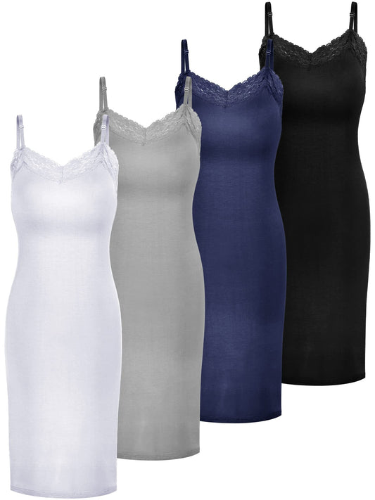 Mepase 4-Pack Lace Full Slip Dresses