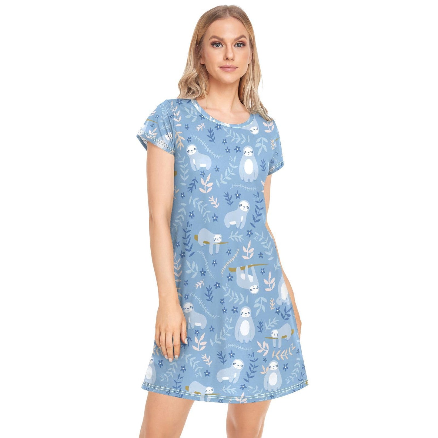 vvfelixl Women's Cute Sloth Nightgown – Oversized Sleep Dress