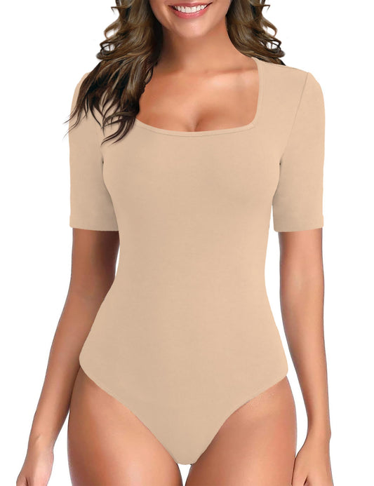 Square Neck Short Sleeve Bodysuit