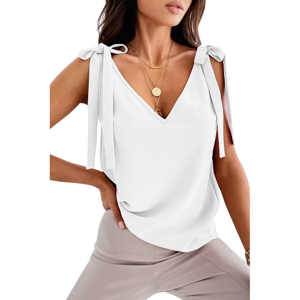Bowknot Satin V-Neck Cami