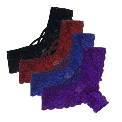 Women's Lace G-String Thong Panties 4-Pack