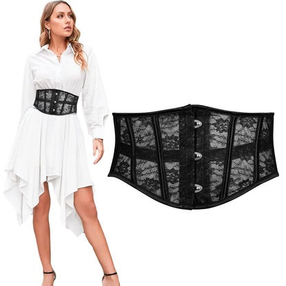 Sheer Lace Underbust Corset Belt