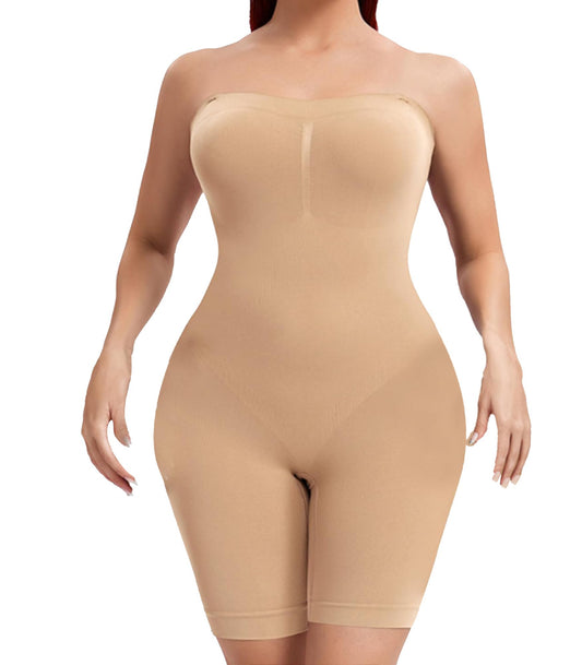 Sliot Strapless Shapewear Bodysuit – Beige